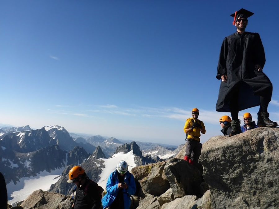 Does your college's graduation ceremony look like this? CWC graduate Anthony Dube takes in the view of the mountains from Gannett Peak.