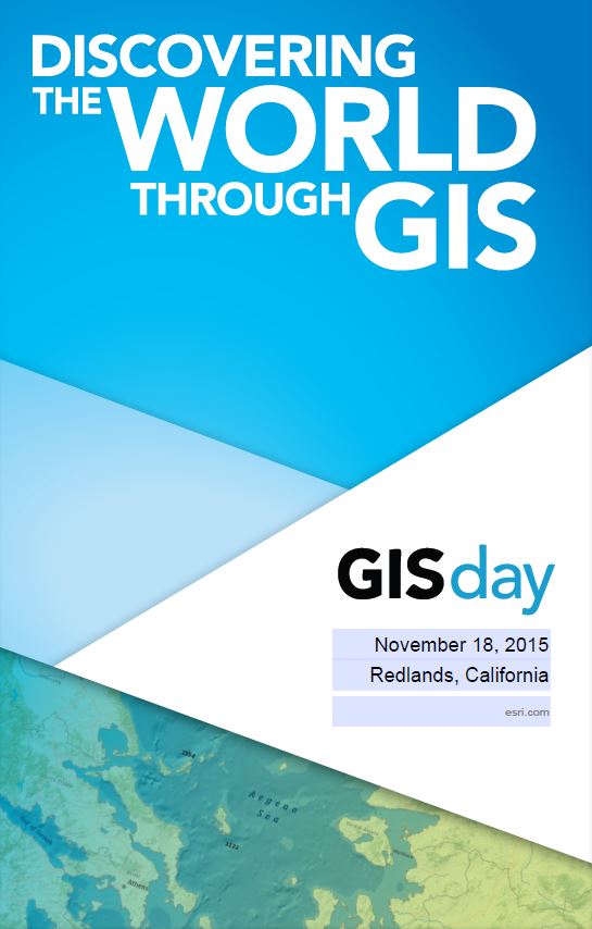 GISday.com offers resources like this downloadable template of a poster that you can customize with the date and location of your GIS Day event.
