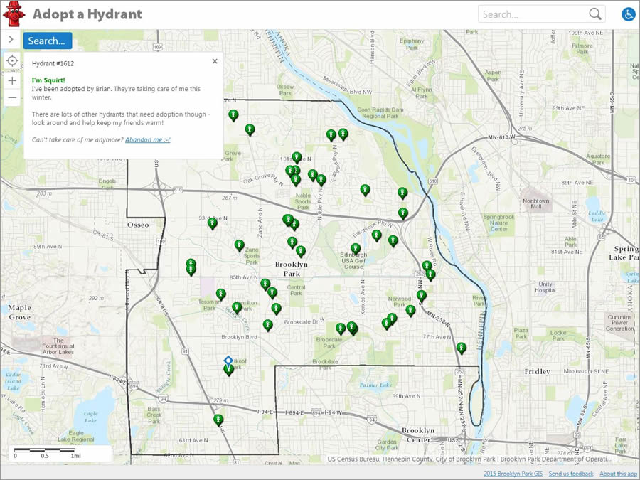 Squirt is one of about 45 hydrants that have been adopted by residents of Brooklyn Park.