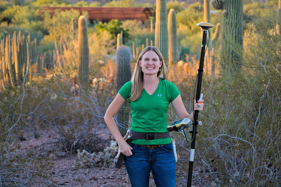 GIS specialist Veronica Nixon relies on her geospatial toolkit when she does field work at Desert Botanical Garden.
