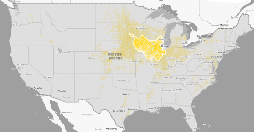 corn yield and rock island district map