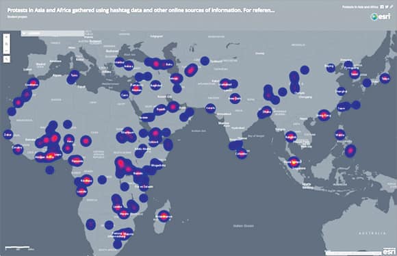 Political protests in Asia and Africa