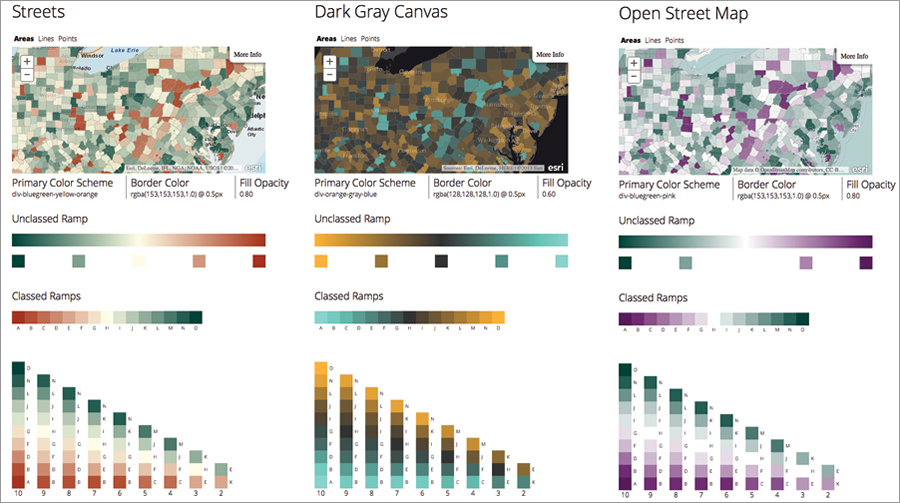 The color ramps provided by Smart Mapping defaults are keyed to the basemap you are using so everything will harmonize.