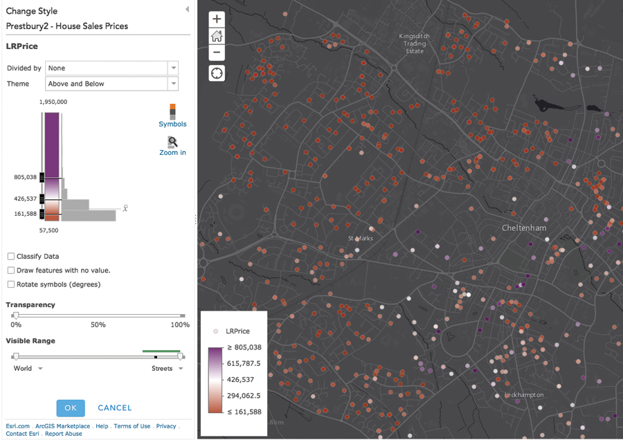 Smart Mapping provides cartographically sound defaults based on the data in the map viewer.