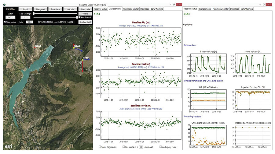 The dashboard lets end users see near real-time information on sensors' battery charges, solar panel voltage, and the quality of the wireless interface being used to transmit and process data. The dashboard lets end users see near real-time information on sensors' battery charges, solar panel voltage, and the quality of the wireless interface being used to transmit and process data.