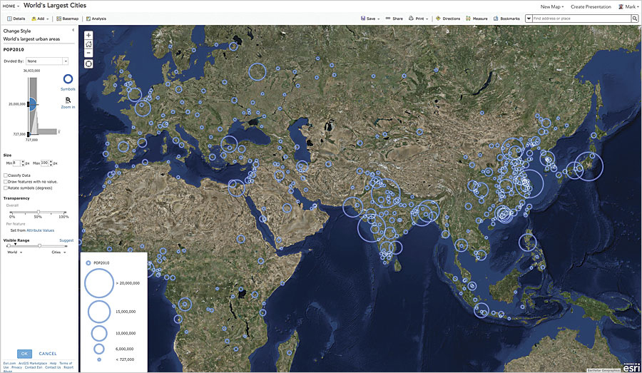 Smart mapping's new map styles illuminate multiple data attributes.