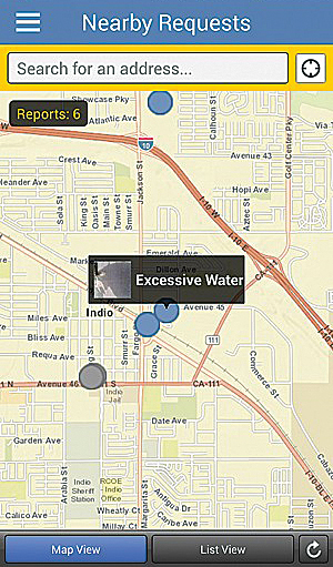 The EveryDrop app engages citizens by giving them an easy way to report water waste. The EveryDrop app engages citizens by giving them an easy way to report water waste.