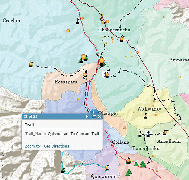 The AASD has mapped approximately 60 miles (97 kilometers) of trails, including this one that goes from Quishuarani to Cucani.