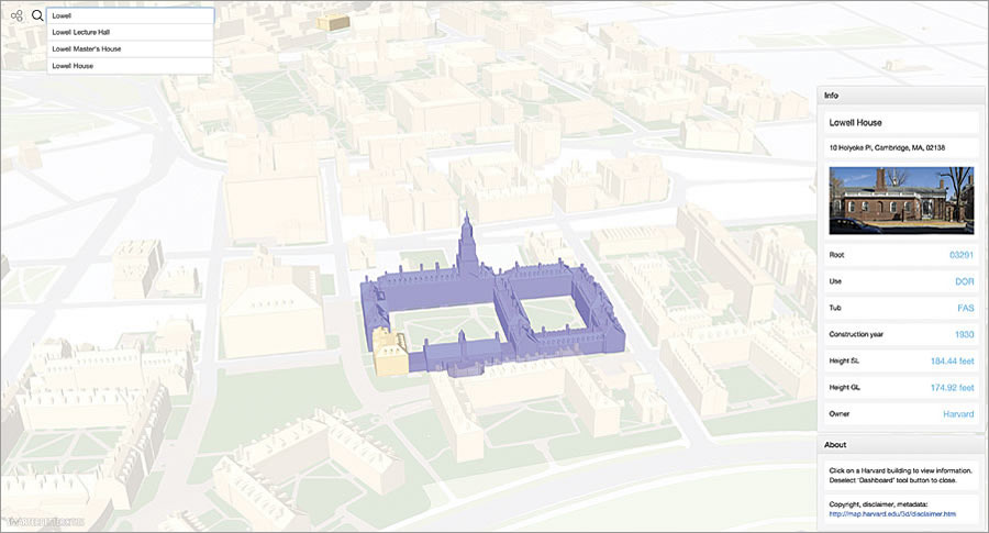 Harvard University's 3D campus maps are shared online using CloudCities, an online 3D web sharing service from SmarterBetterCities built on top of ArcGIS technology. Harvard University's 3D campus maps are shared online using CloudCities, an online 3D web sharing service from SmarterBetterCities built on top of ArcGIS technology.