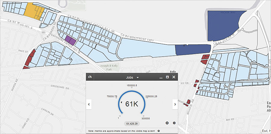 City planners in Menlo Park, California, used GeoPlanner for ArcGIS to evaluate the impacts of development driven by the growth of tech jobs in the community. City planners in Menlo Park, California, used GeoPlanner for ArcGIS to evaluate the impacts of development driven by the growth of tech jobs in the community.