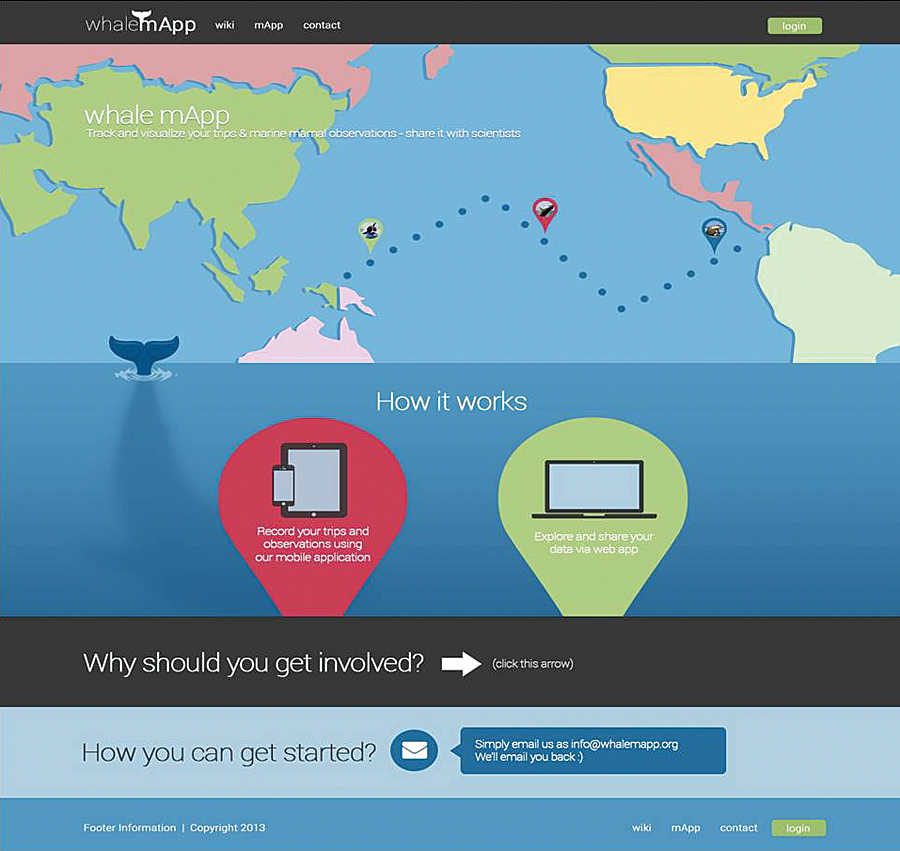 Whale mAPP allows anyone to record sightings of marine mammals to aid in research, education, and conservation. Whale mAPP allows anyone to record sightings of marine mammals to aid in research, education, and conservation.