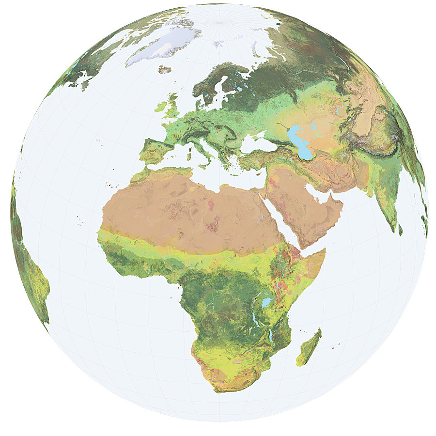 The Global Ecological Land Units map reveals geographic patterns and relationships using 250-meter resolution data, giving scientists, land planners, resource managers, conservationists, and the public new insights into the interrelated nature of our world. The Global Ecological Land Units map reveals geographic patterns and relationships using 250-meter resolution data, giving scientists, land planners, resource managers, conservationists, and the public new insights into the interrelated nature of our world.