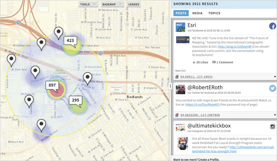 Snaptrends processes billions of geotagged posts and translates more than 80 languages.