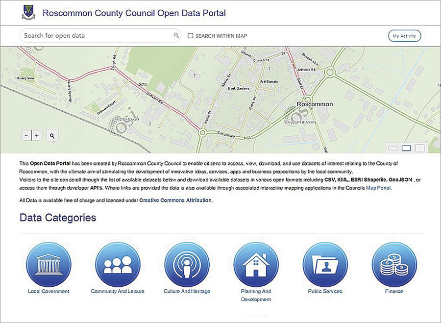 Roscommon County Council Open Data Portal, powered by ArcGIS Online, helps people and organizations support local businesses and sustain community groups. Roscommon County Council Open Data Portal, powered by ArcGIS Online, helps people and organizations support local businesses and sustain community groups.