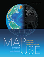 Book cover of Map Use: Reading, Analysis, Interpretation, Eighth Edition by A. Jon Kimerling, Aileen R. Buckley, Phillip C. Muehrcke, and Juliana O. Muehrcke