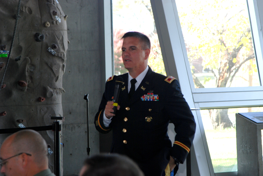 Colonel Jeffery Anderson from the US Army Corps of Engineers spoke in Memphis, Tennessee, about the role of GIS in the corps' work. Colonel Jeffery Anderson from the US Army Corps of Engineers spoke in Memphis, Tennessee, about the role of GIS in the corps' work.