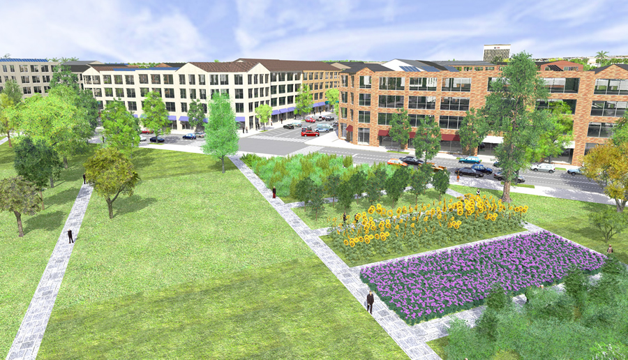 This urban landscape, including the flowers, was generated using tools in Esri CityEngine. This urban landscape, including the flowers, was generated using tools in Esri CityEngine.