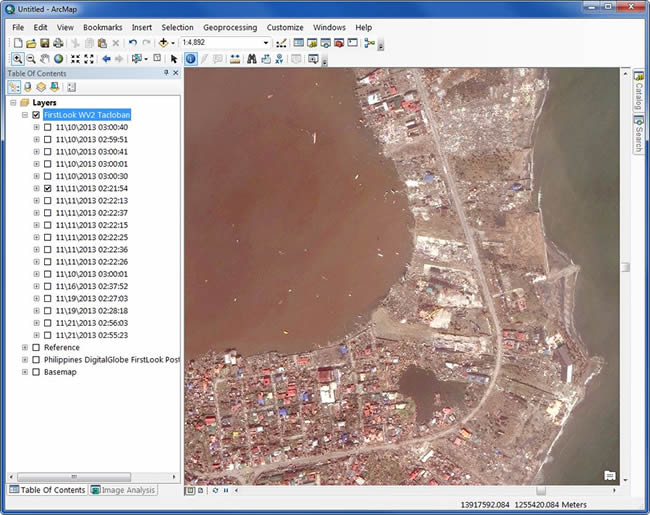 WorldView-2 Imagery from DigitalGlobe over the Peninsula in Tacloban City, the Philippines