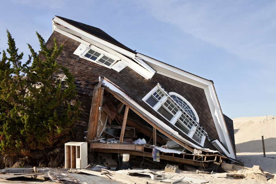 Hurricane Sandy damaged this house in Ortley Beach, New Jersey.