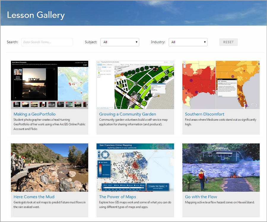 You can choose from a gallery of lessons to find one that interests you.