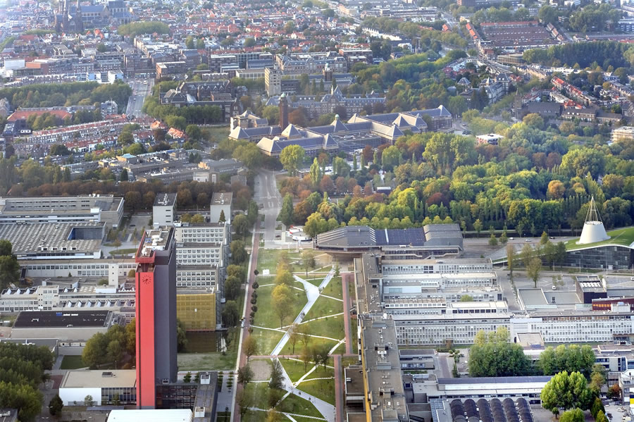 Many students at the campus of Delft University of Technology study engineering, technology, architecture, or the sciences.