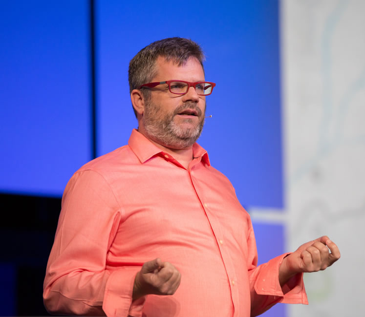 Starbucks' Patrick O'Hagan walked the audience through how a partner in China uses GIS to decide where to open new stores. Starbucks' Patrick O'Hagan walked the audience through how a partner in China uses GIS to decide where to open new stores.