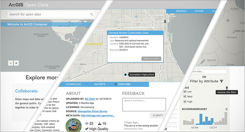 Make your data discoverable with ArcGIS Online's customizable web interface for open data.