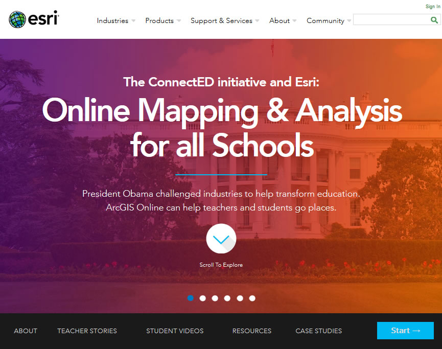 Esri President Jack Dangermond heeded a call from President Obama and offered free ArcGIS Online organizational subscriptions to all US K–12 schools. Esri President Jack Dangermond heeded a call from President Obama and offered free ArcGIS Online organizational subscriptions to all US K–12 schools.