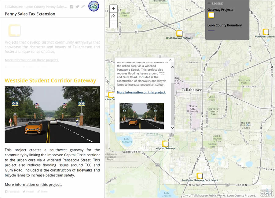 Colorful icons and photographs populate Leon County's Story Map Journal app. Colorful icons and photographs populate Leon County's Story Map Journal app.