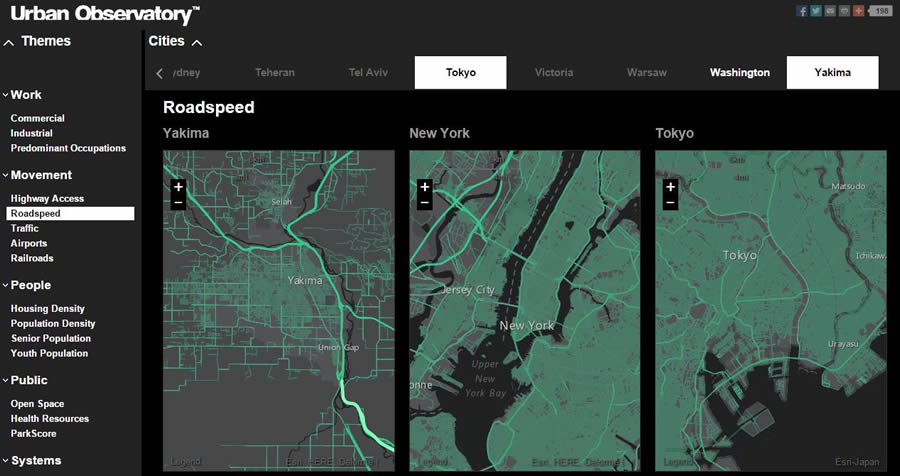 The posted road speed for Yakima looks somewhat similar to those in two large cities.