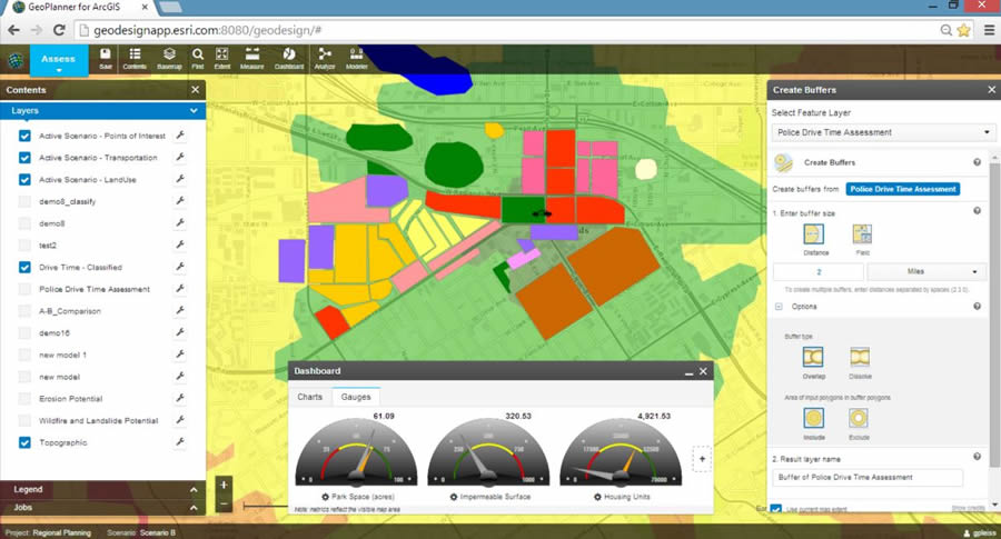 GeoPlanner for ArcGIS helps to manage the planning process more efficiently by applying the principles of geodesign.