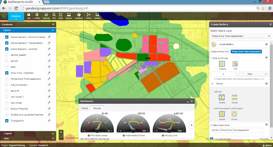 GeoPlanner for ArcGIS helps to manage the planning process more efficiently by applying the principles of geodesign. GeoPlanner for ArcGIS helps to manage the planning process more efficiently by applying the principles of geodesign.