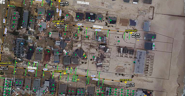 NOAA imagery for the Barrier Island areas of Toms River after after Hurricane Sandy.