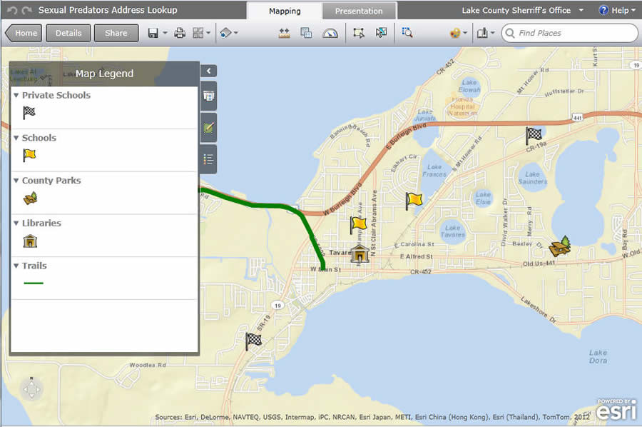 Deputies are able to quickly locate a proposed address and see what public facilities are in the area.