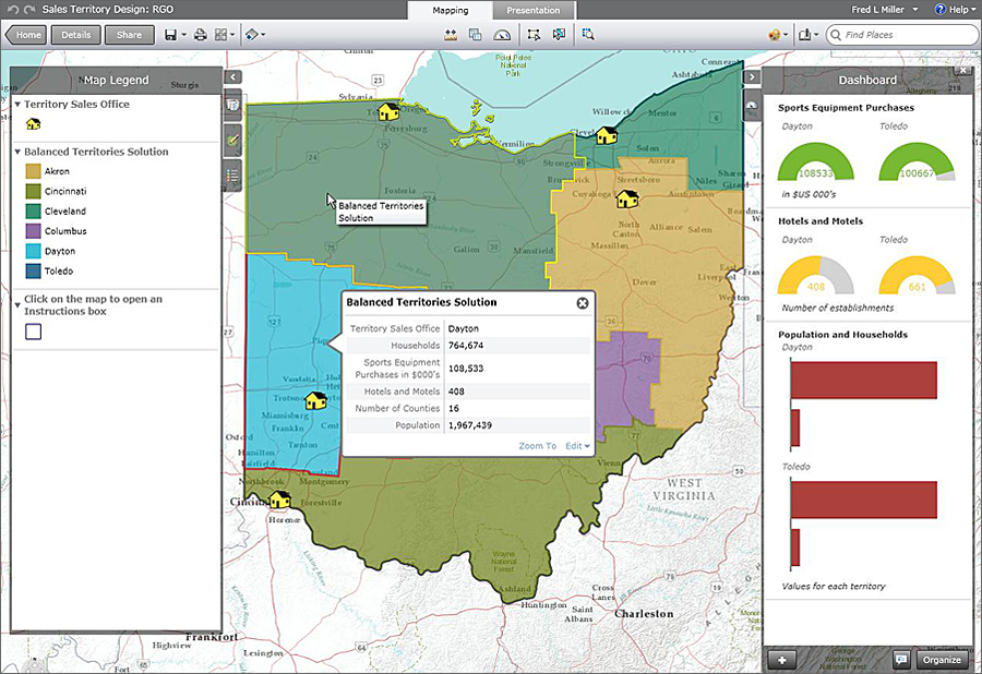 Sample business GIS module map.