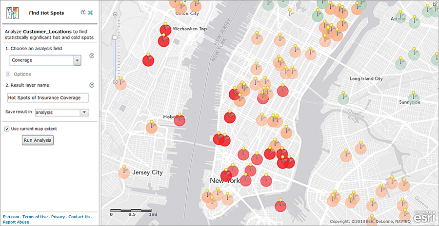 Analyze data and answer spatial questions with ready-to-use online analysis capabilities anyone can use.