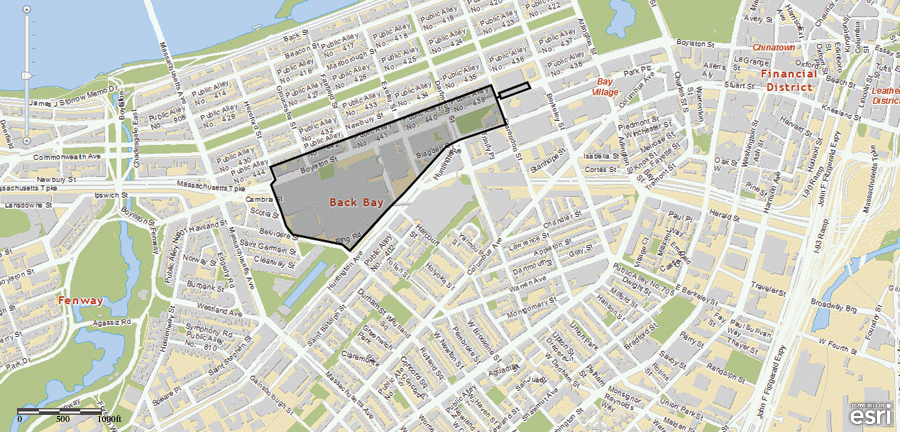 This map was used to show the public the Boston Marathon bombing crime scene perimeter.