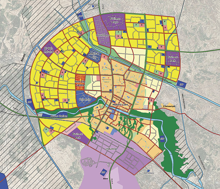 This is a typical Nasiriyah City Master Plan sheet.