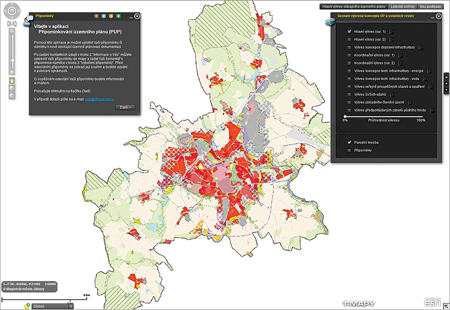 The web map shows the layer menu and provides handy instructions after loading.