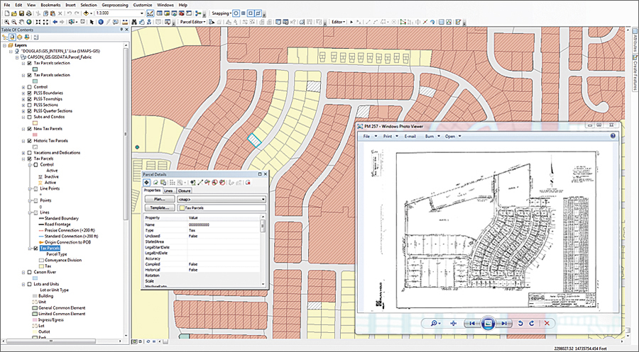 The Douglas County, Nevada, GIS team uses the ArcGIS for Land Records solution and its parcel fabric to manage parcel maps for itself and other city and county governments it serves, including historic Carson City, Nevada.