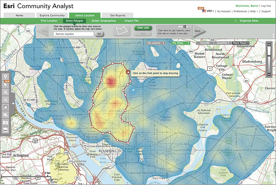 The Community Analyst geodesign tool can be used to glean information about a variety of community/people focused demographic data and reports. The Community Analyst geodesign tool can be used to glean information about a variety of community/people focused demographic data and reports.