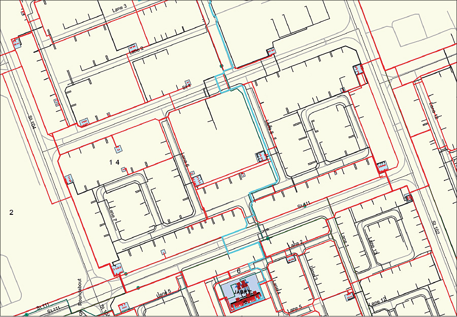 Electric transmission network tracing in Kuwait. Electric transmission network tracing in Kuwait.