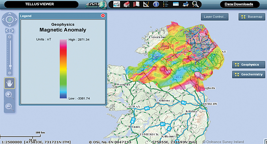 Tellus Viewer, the online GIS viewer developed by project staff, displays survey results in interactive maps. Tellus Viewer, the online GIS viewer developed by project staff, displays survey results in interactive maps.