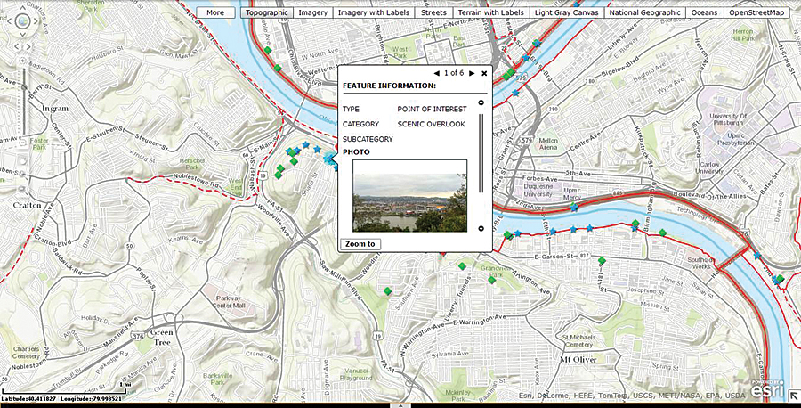 The database was expanded beyond trails to include key features, such as scenic overlooks, and photographs.