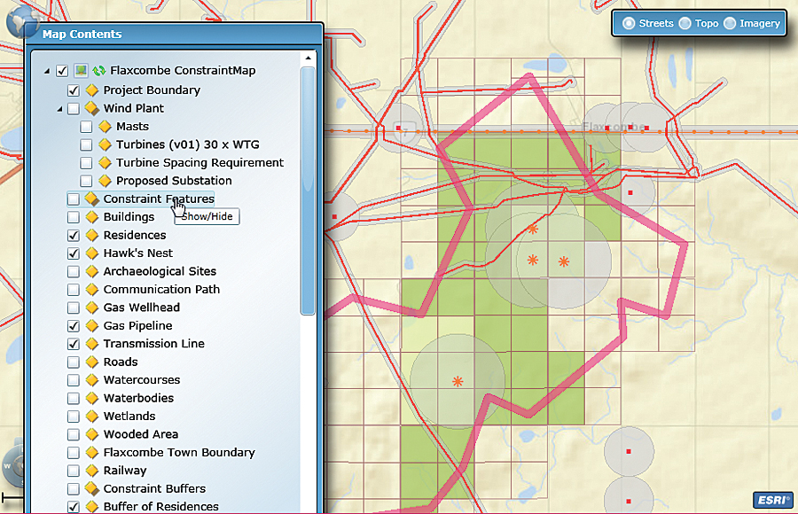 SharePoint Web Parts (v.1.1) consuming ArcGIS for Server map services allows project managers to visualize their projects using a dynamic map viewer.