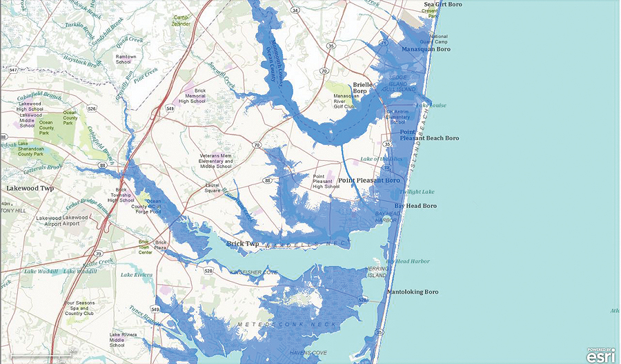 The FEMA SLOSH model helped Amica identify areas that were likely inundated by storm surge flooding.