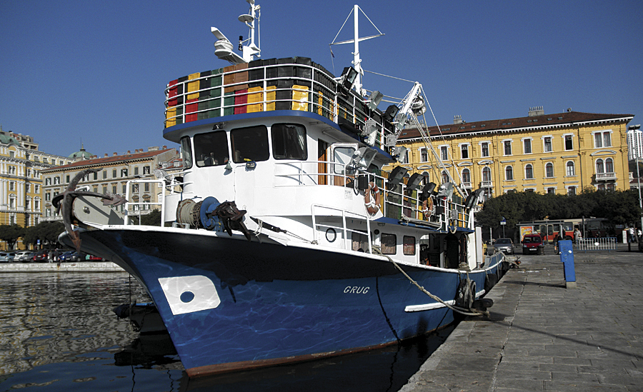 A Croatian fishing vessel. A Croatian fishing vessel.