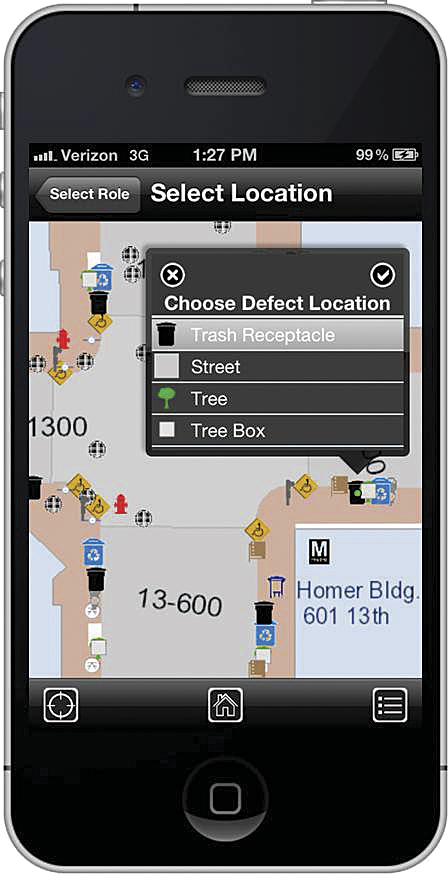 iPhone screen shot, illustrating a condition assessment taken while in the field.