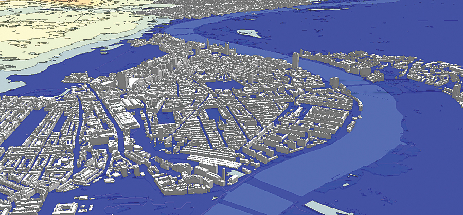 London flood mapping analysis and visualization in CityEngine. London flood mapping analysis and visualization in CityEngine.