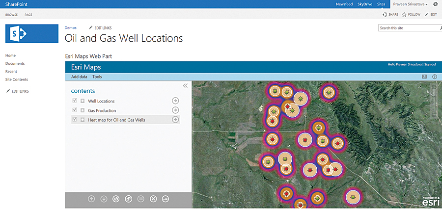 Esri Maps for SharePoint makes ArcGIS functionality available from Microsoft SharePoint.
